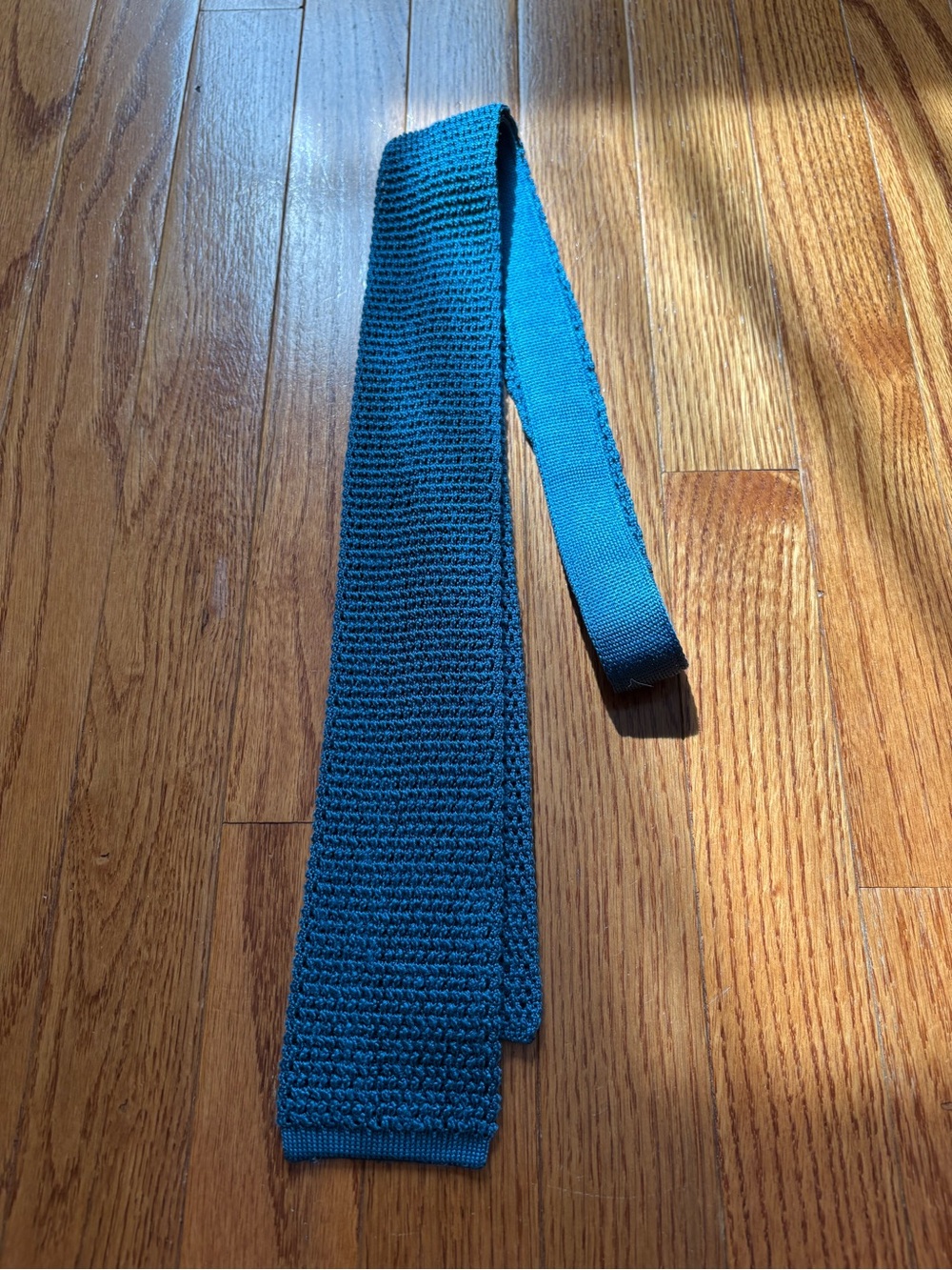 Tom Ford Men’s Teal Silk Knit Tie Square End Made in Italy
